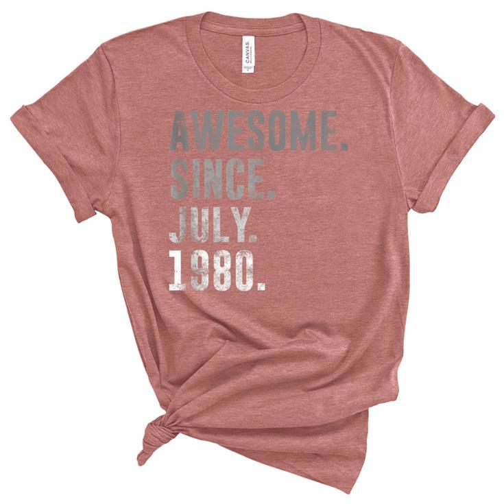 Awesome Since July 1980 42Nd Birthday Vintage 1980  Unisex Crewneck Soft Tee