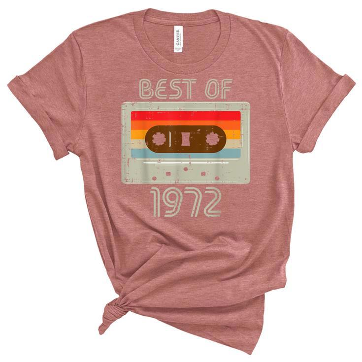 Best Of 1972 Casette Tape Retro 50Th Birthday 50 Years Old  Unisex Crewneck Soft Tee