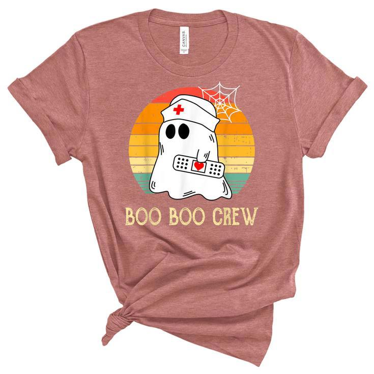 Boo Boo Crew Nurse Ghost Funny Halloween Costume  Unisex Crewneck Soft Tee