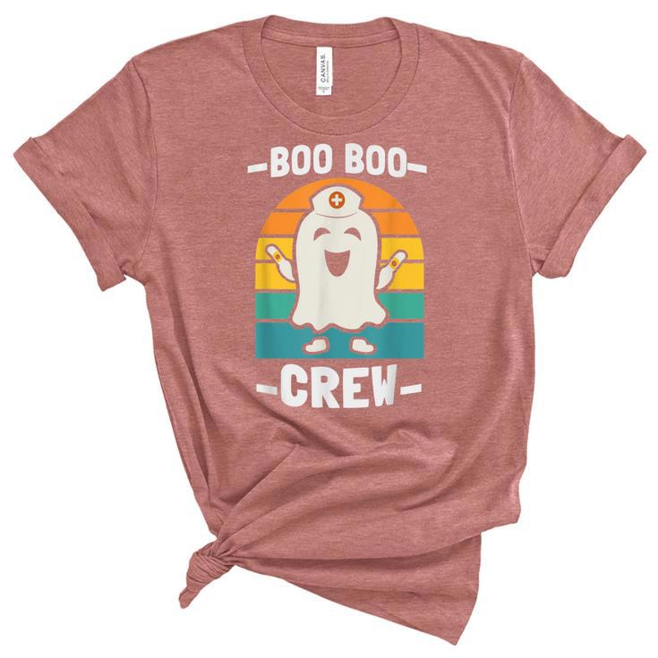 Boo Boo Crew  Nurses Rn Ghost Women Nurse Halloween  Unisex Crewneck Soft Tee