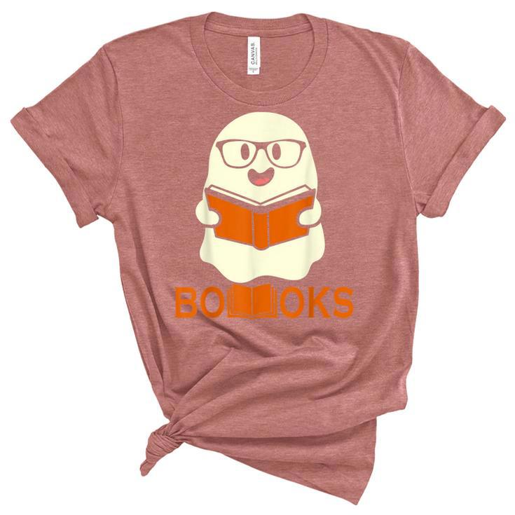 Booooks Ghost Boo Read Books Library Teacher Halloween Cute  V3 Women's Short Sleeve T-shirt Unisex Crewneck Soft Tee