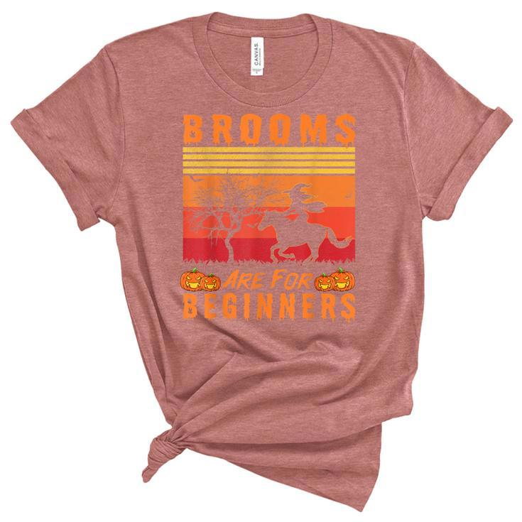 Brooms Are For Beginners Horse Witch Halloween Womens Girls  Unisex Crewneck Soft Tee
