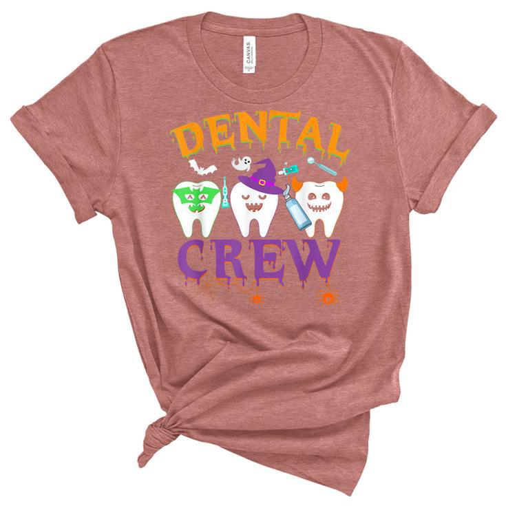 Dental Boo Crew Halloween Funny Dentist Assistant  Unisex Crewneck Soft Tee