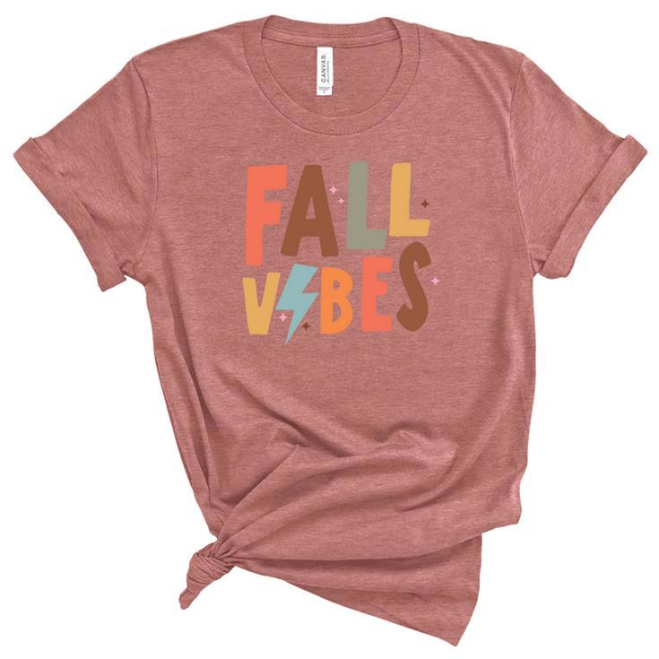 Fall Colorful Fall Vibes For You Idea Design Women's Short Sleeve T-shirt Unisex Crewneck Soft Tee