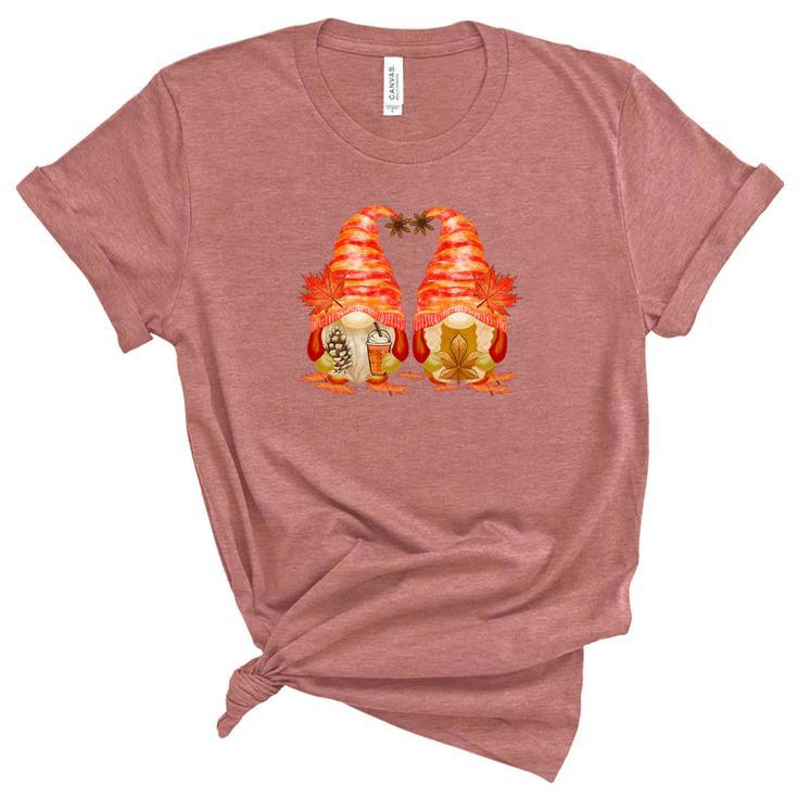 Fall Gnomes Couple Gift For You Women's Short Sleeve T-shirt Unisex Crewneck Soft Tee