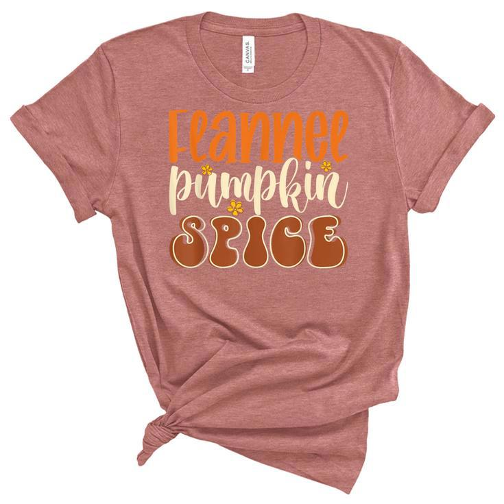 Flannel Pumpkin Spice Flower Vintage Style Fall Autumn Vibes  Women's Short Sleeve T-shirt Unisex Crewneck Soft Tee