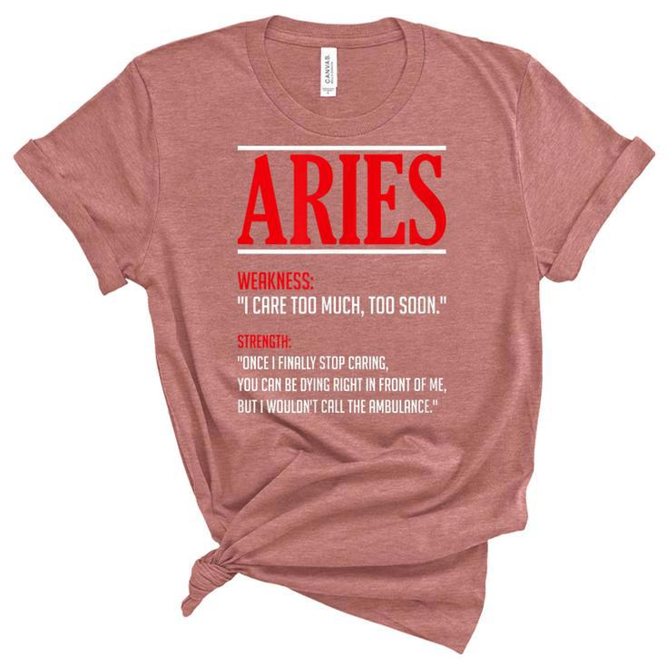 Funny Aries Facts Saying Astrology Horoscope Birthday  Unisex Crewneck Soft Tee