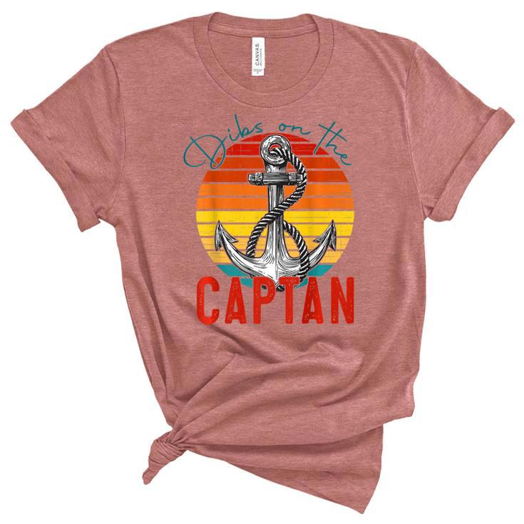 Funny Captain Wife Dibs On The Captain Vintage  V2 Women's Short Sleeve T-shirt Unisex Crewneck Soft Tee