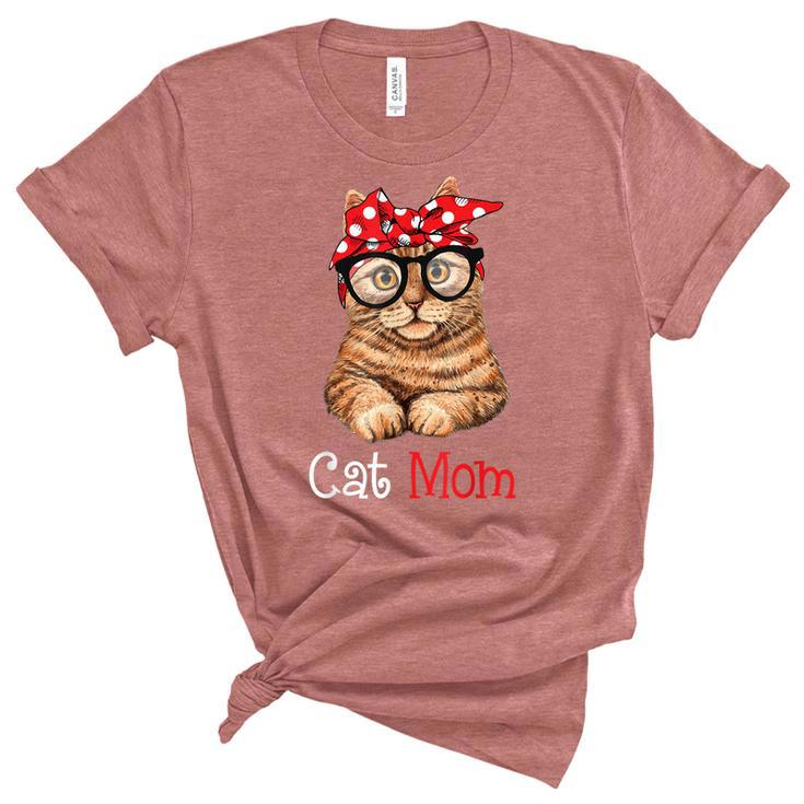 Funny Cat Mom Cat Lovers Mothers Day Mom Women Mothers Gift  Women's Short Sleeve T-shirt Unisex Crewneck Soft Tee