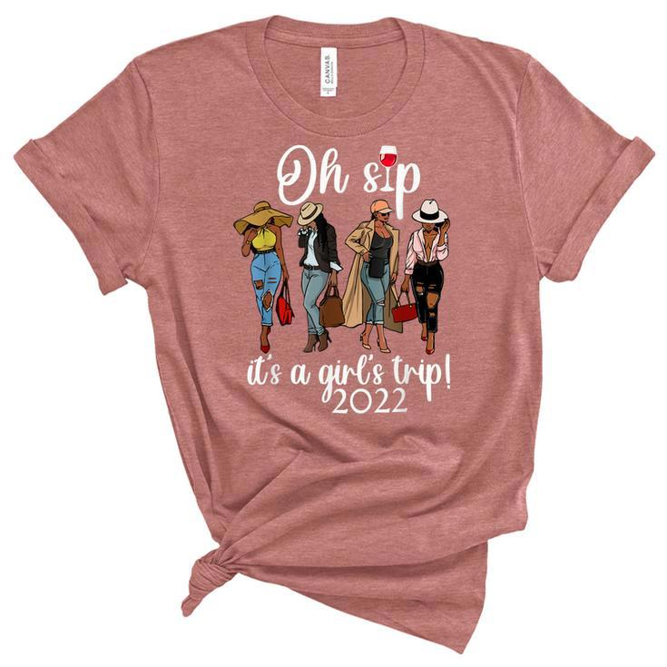 Girls Trip  Oh Sip It’S A Girls Trip Wine Party  Women's Short Sleeve T-shirt Unisex Crewneck Soft Tee