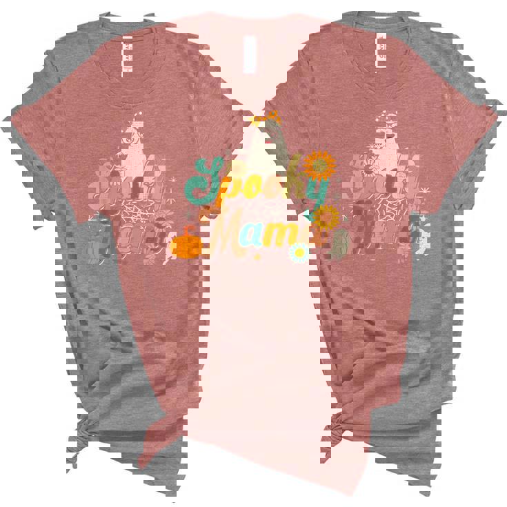 Groovy Spooky Mama Ghost Boo Halloween Costume Retro Hippie  Unisex Crewneck Soft Tee