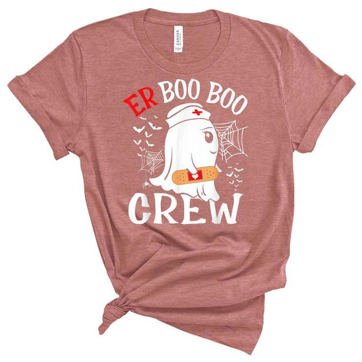 Halloween Er Costume Er Boo Boo Crew Nurse Ghost Nursing  Women's Short Sleeve T-shirt Unisex Crewneck Soft Tee