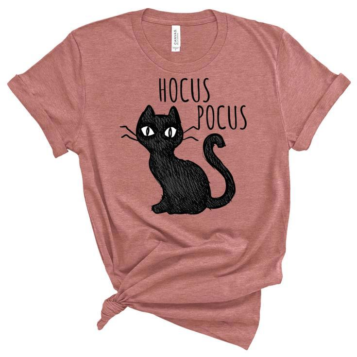 Halloween For Cat Lovers | Hocus Pocus Black Cat Unisex Crewneck Soft Tee