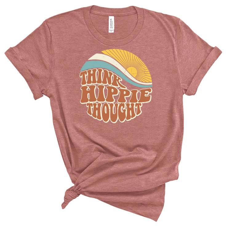 Hippie The Sun Think Hippie Thought Custom Women's Short Sleeve T-shirt Unisex Crewneck Soft Tee