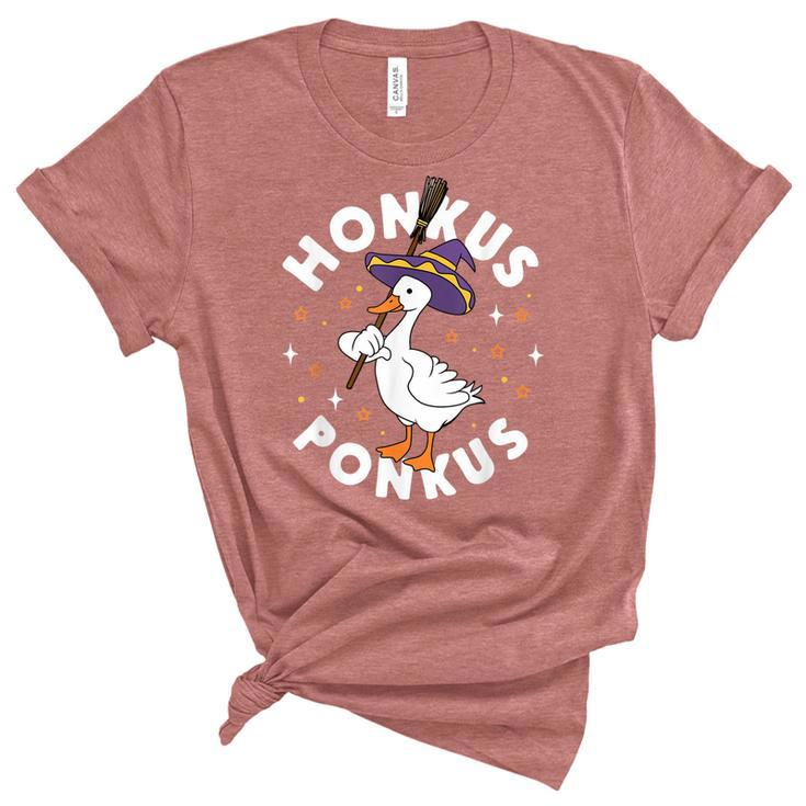 Honkus Ponkus Halloween Witch Hocus Duck Goose Funny Parody  Unisex Crewneck Soft Tee