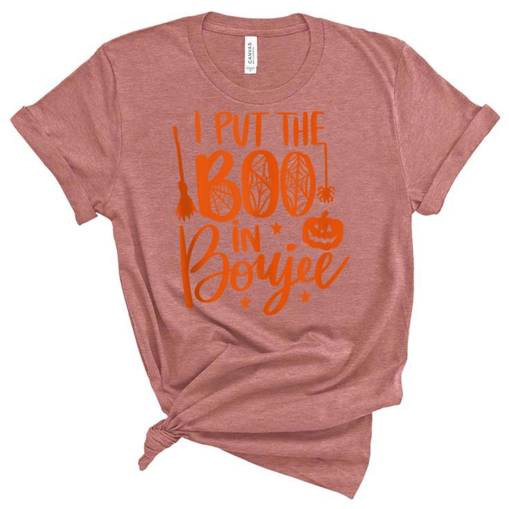 I Put The Boo In Boujee Funny Halloween Cute  Unisex Crewneck Soft Tee