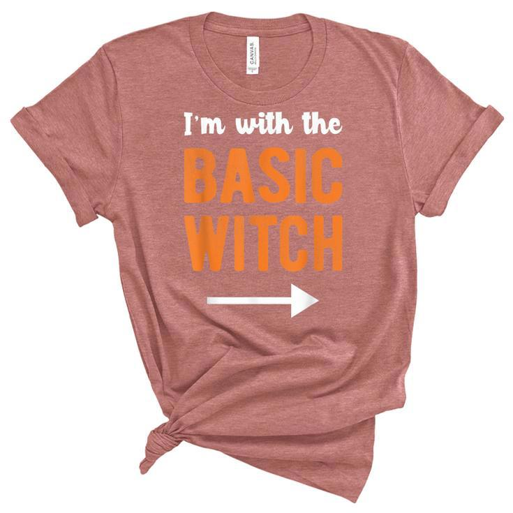 Im With The Basic Witch Matching Couple Halloween Costume  Unisex Crewneck Soft Tee