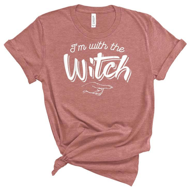 Im With The Witch Arrow Happy Halloween October 31 T  Unisex Crewneck Soft Tee