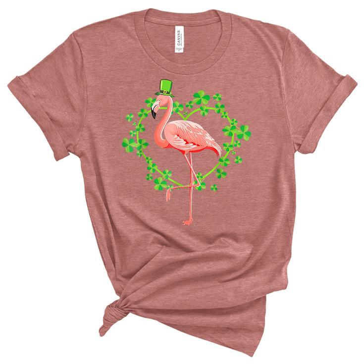Irish Flamingo Green Lucky St Pattys Saint Patrick Day 2022  Women's Short Sleeve T-shirt Unisex Crewneck Soft Tee