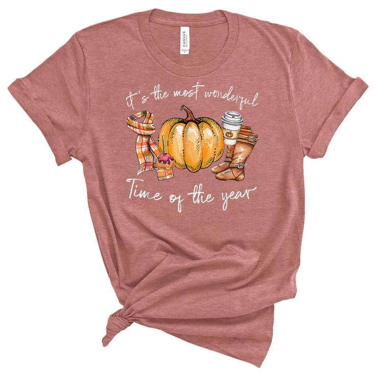 Its The Most Wonderful Time Of The Year Pumpkin Autumn Fall  Women's Short Sleeve T-shirt Unisex Crewneck Soft Tee