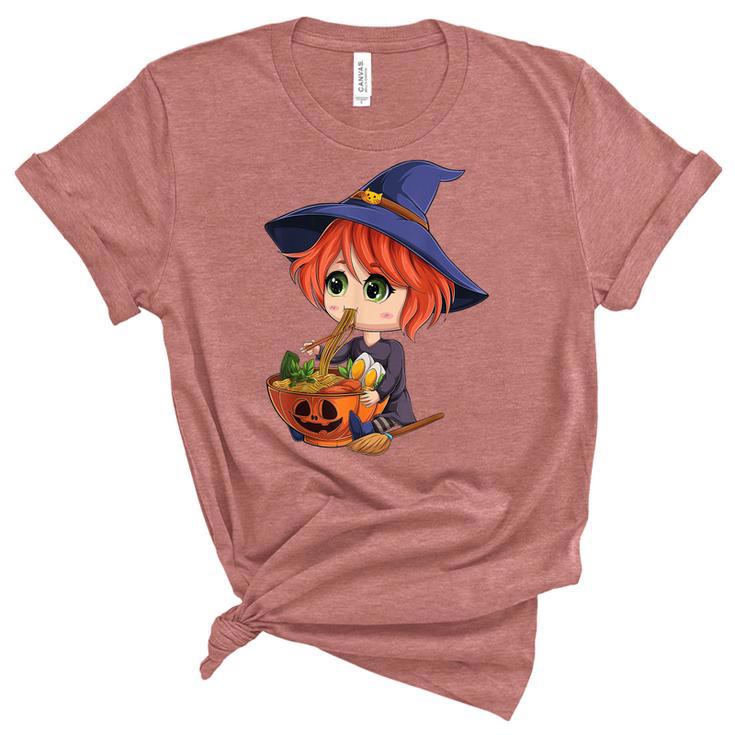 Kawaii Japanese Anime Witch Halloween Ramen Food Lovers  V2 Unisex Crewneck Soft Tee