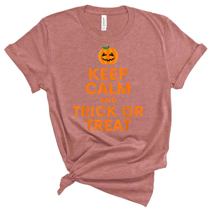 Keep Calm And Trick Or Treat Halloween Costume Top  Unisex Crewneck Soft Tee