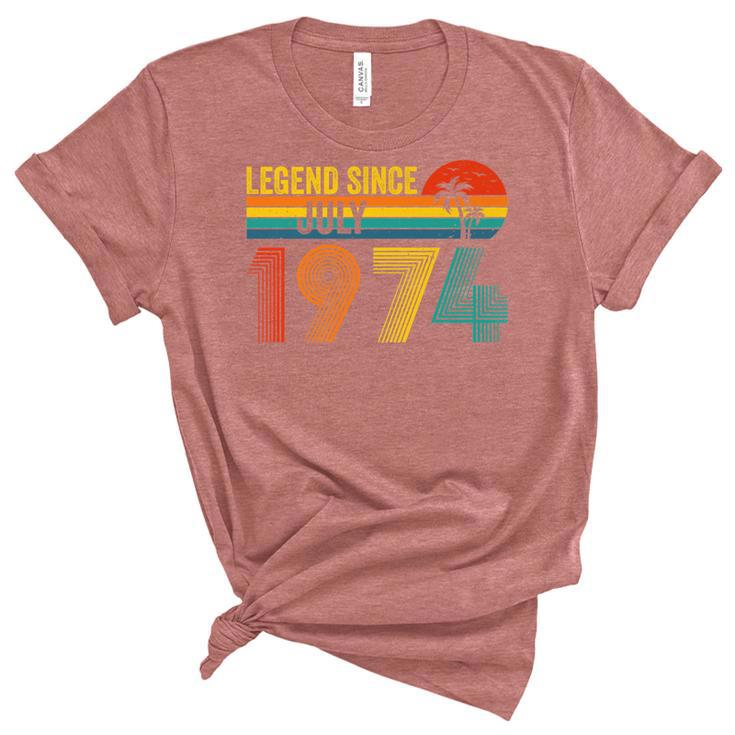 Legend Since July 1974 48Th Gifts Birthday 48 Years Old   Unisex Crewneck Soft Tee