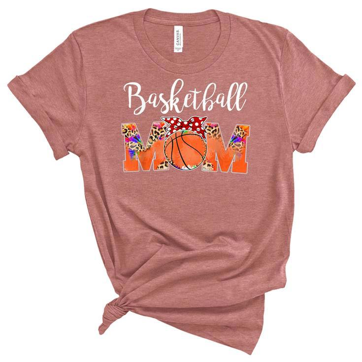 Leopard Basketball Mom Game Day Mom Life Tie Dye Mothers Day  Women's Short Sleeve T-shirt Unisex Crewneck Soft Tee