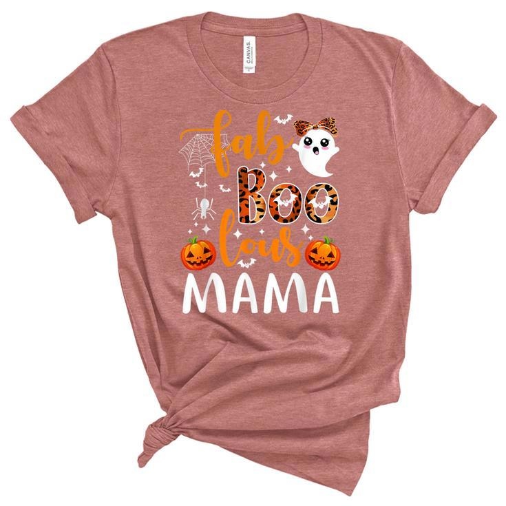 Leopard Fab Boo Lous Mama Spooky Mama Halloween Costume Gift  Unisex Crewneck Soft Tee