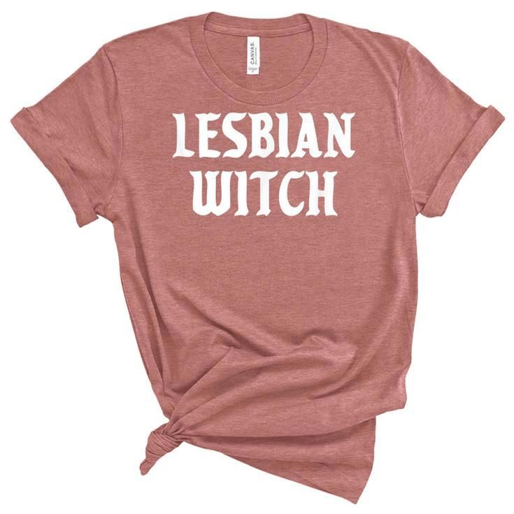 Lesbian Witch Lgbtq Gay Pride Halloween  Unisex Crewneck Soft Tee