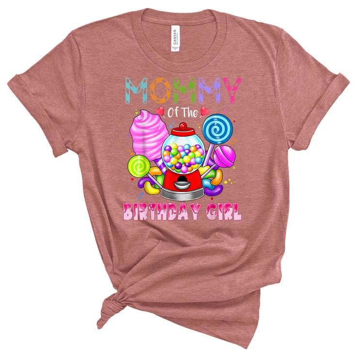 Mommy Of The Birthday Girl Candyland Candy Birthday Party  Unisex Crewneck Soft Tee