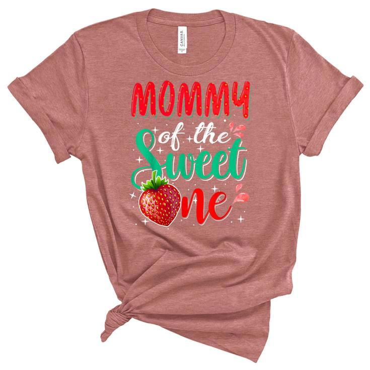 Mommy Of The Sweet One Birthday Party Theme Matching Family  Unisex Crewneck Soft Tee