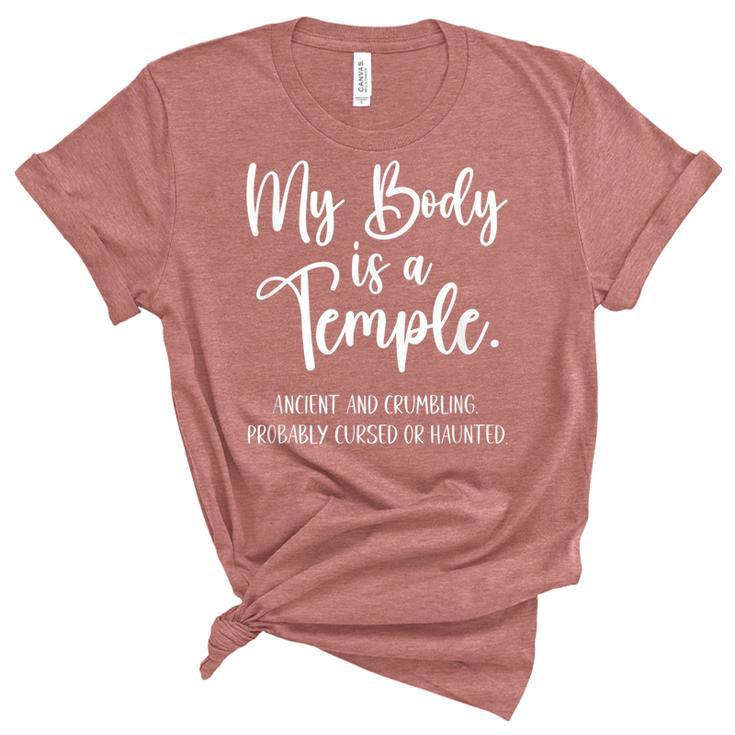 My Body Is A Temple Ancient & Crumbling Probably Cursed  Unisex Crewneck Soft Tee