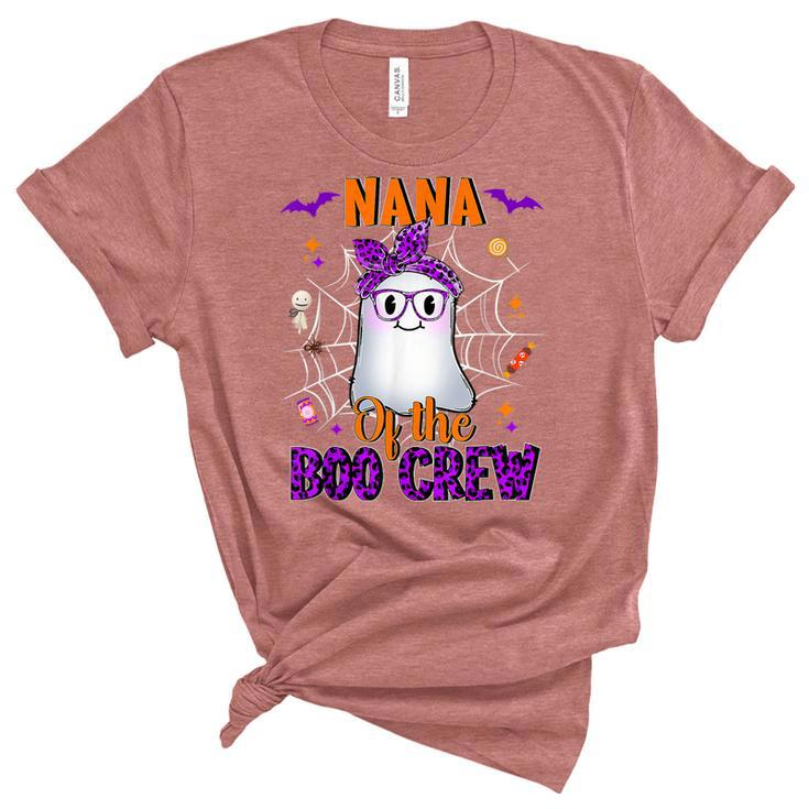 Nana Boo Crew Ghost Funny Matching Family Grandma Halloween  Unisex Crewneck Soft Tee