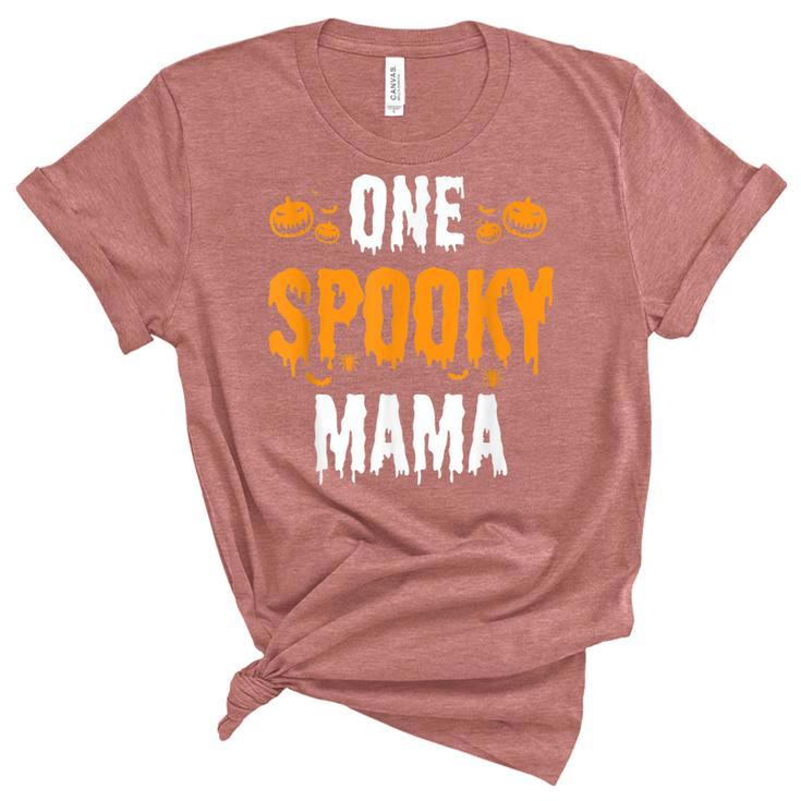 One Spooky Mama Mother Matching Family Halloween  Unisex Crewneck Soft Tee