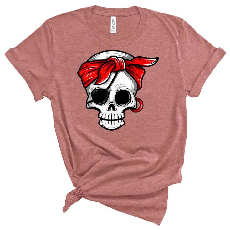 Pirate Dead With Eye Patch Red Bandana Halloween Diy Costume  Unisex Crewneck Soft Tee