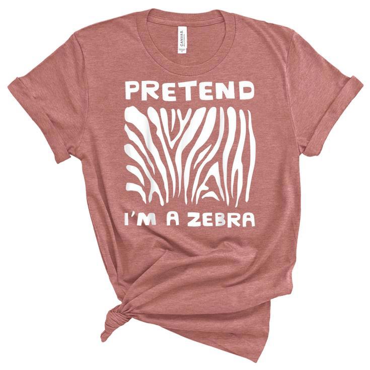 Pretend Im A Zebra Halloween Office Night Party Costume   Unisex Crewneck Soft Tee