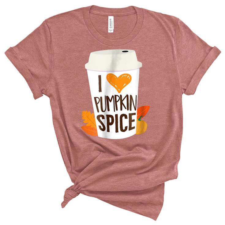 Pumpkin Spice Coffee Latte Fall Autumn Season And Halloween  Women's Short Sleeve T-shirt Unisex Crewneck Soft Tee