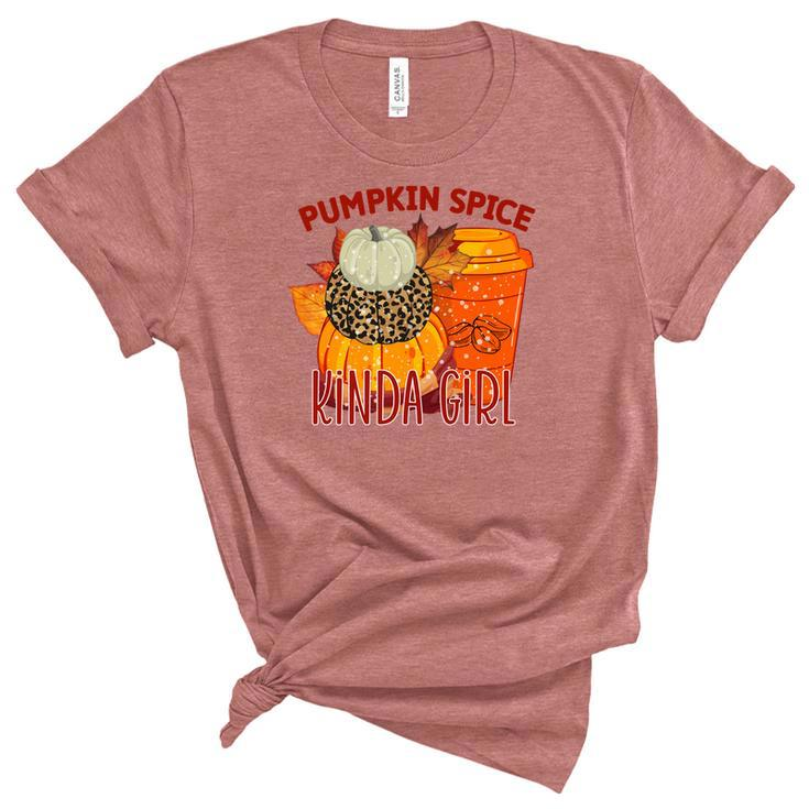 Pumpkin Spice Kinda Girl Fall Weather Women's Short Sleeve T-shirt Unisex Crewneck Soft Tee