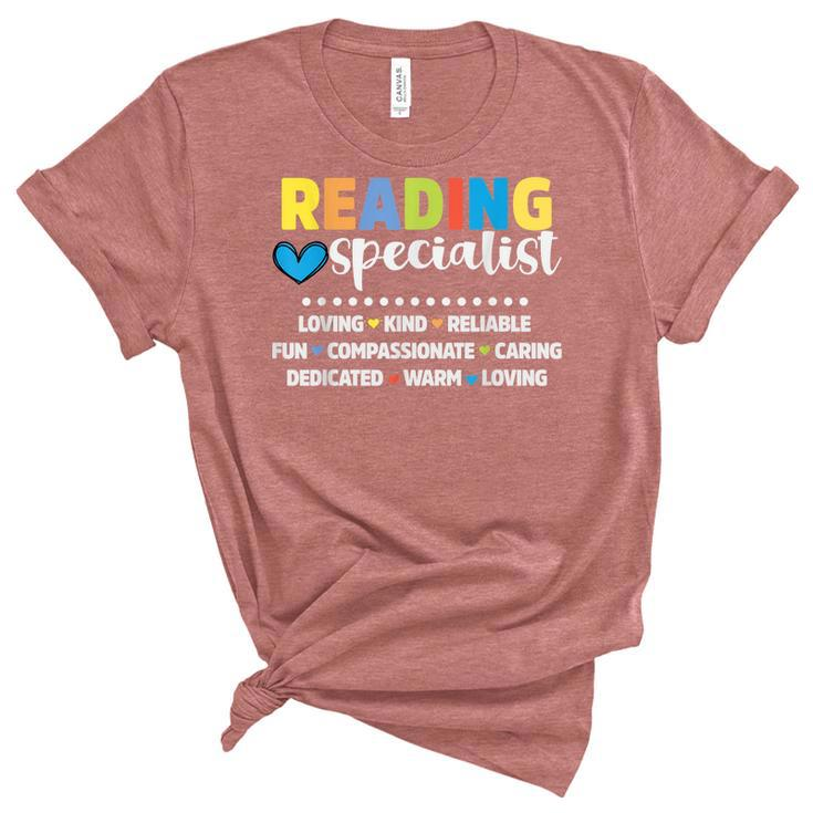 Reading Teacher Literacy Coach Cute Reading Specialist  Women's Short Sleeve T-shirt Unisex Crewneck Soft Tee