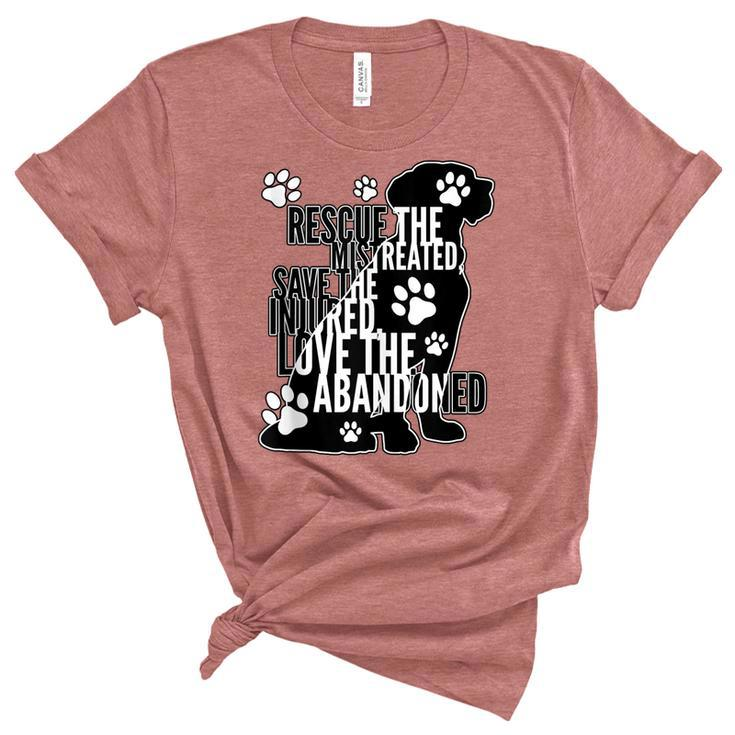Rescue Save Love - Cute Animal Rescue Dog Cat Lovers  Unisex Crewneck Soft Tee