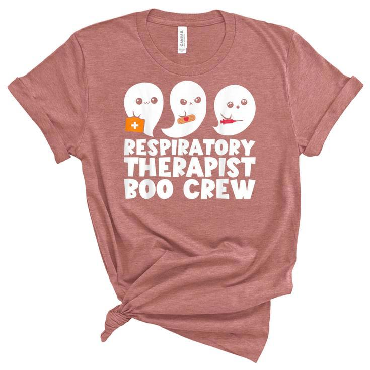 Respiratory Therapist Boo Crew Rt Halloween Ghost  Unisex Crewneck Soft Tee