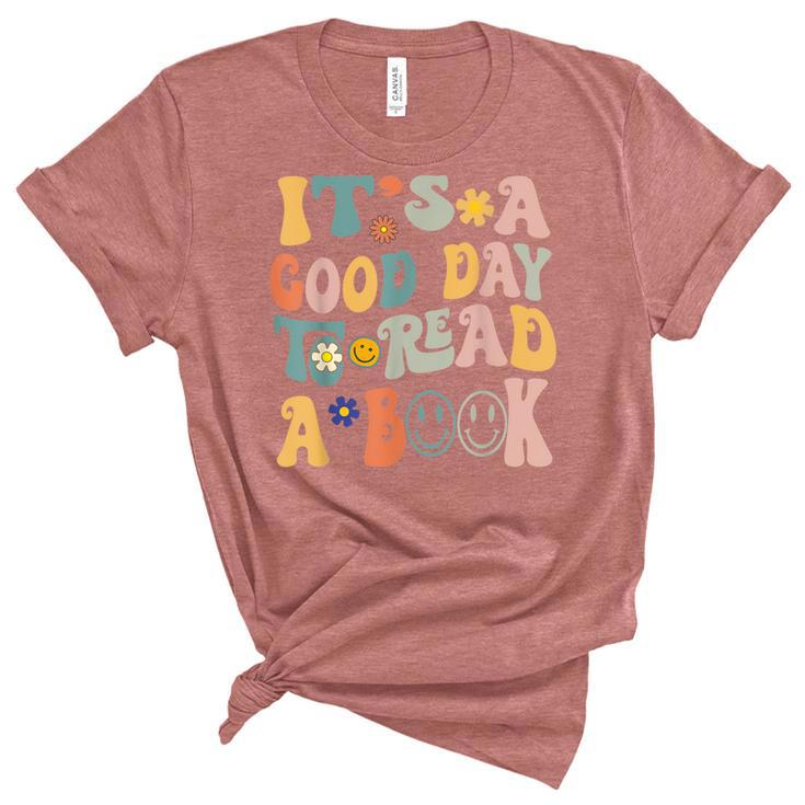 Retro Groovy National Read A Book Day Funny Book Lover  Unisex Crewneck Soft Tee