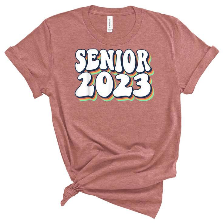 Retro Senior 2023 Back To School Class Of 2023 Graduation  Unisex Crewneck Soft Tee