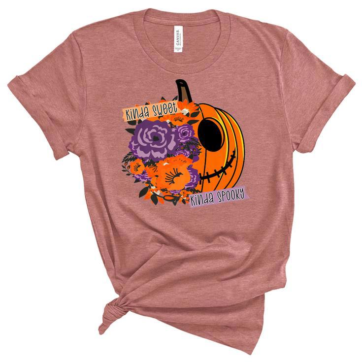Sorta Sweet Sorta Spooky Funny Halloween Women Girls Pumpkin   Unisex Crewneck Soft Tee