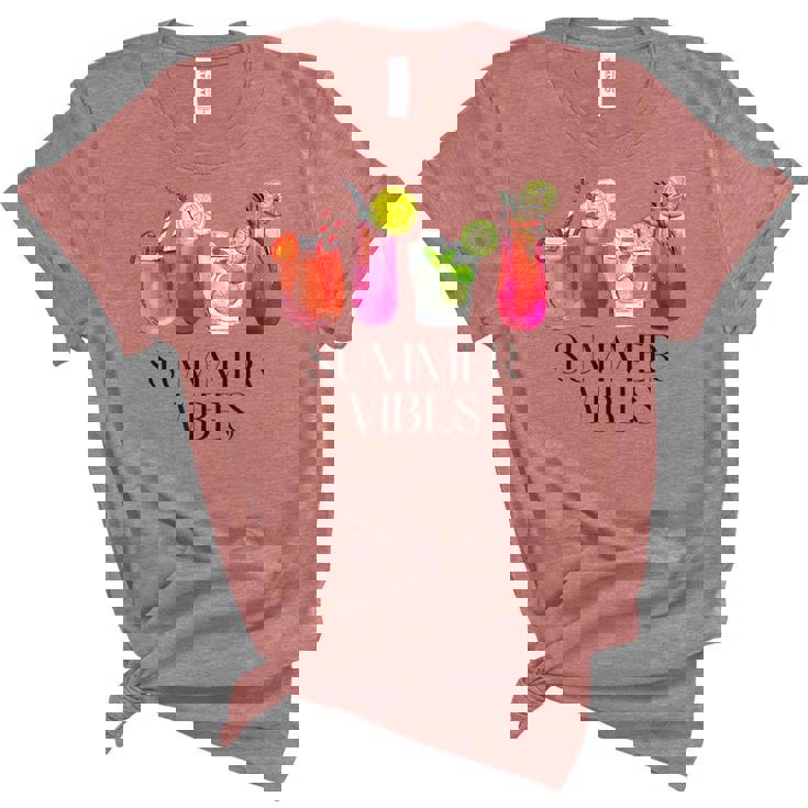 Summer Vibes Tropical Cocktail Drink Design For Beach Fun Unisex Crewneck Soft Tee