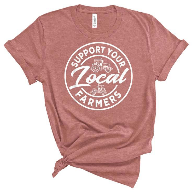 Support Your Local Farmers Eat Local Food Farmers  Unisex Crewneck Soft Tee
