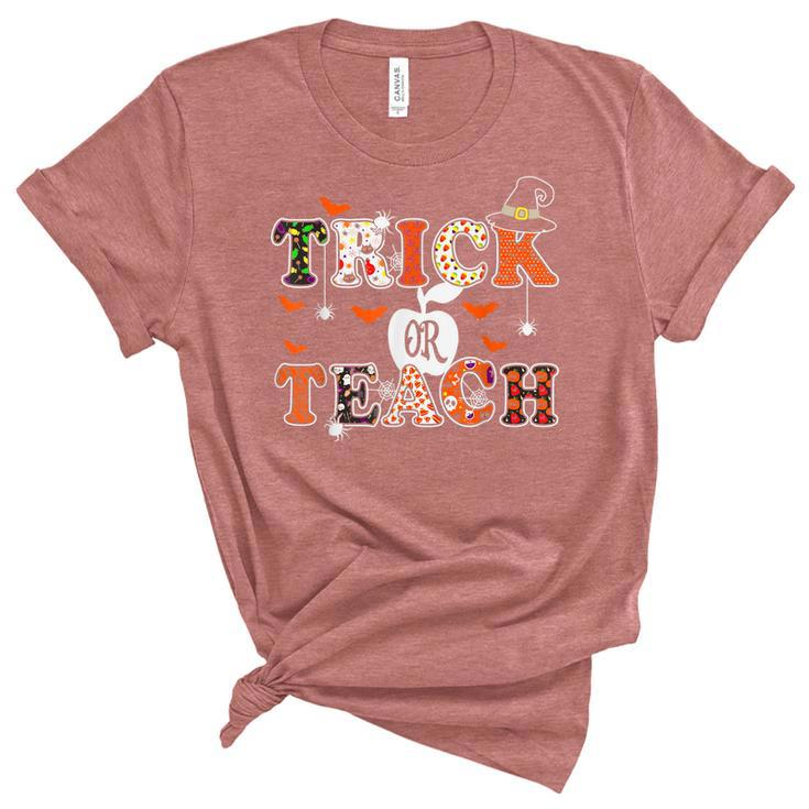 Trick Or Teach  Cute Halloween Costume School Teacher  Unisex Crewneck Soft Tee