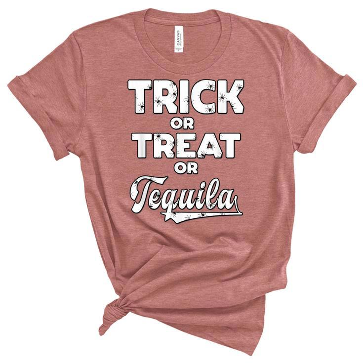 Trick Or Treat Or Tequila Halloween Costume Gift  Unisex Crewneck Soft Tee
