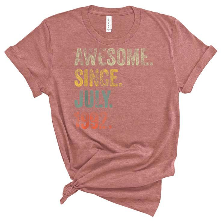 Vintage 1992 30Th Birthday Awesome Since July 1992 Unisex Crewneck Soft Tee